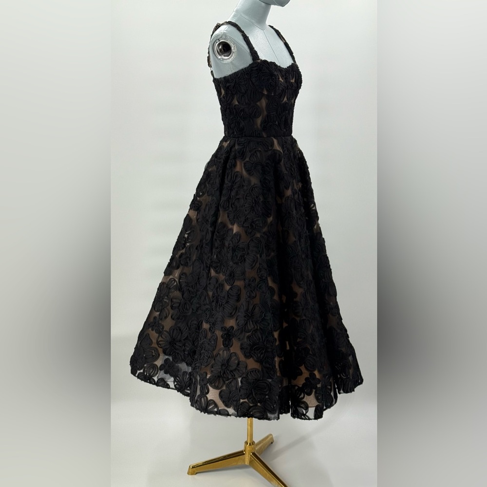 🆕 BRONX & BANCO 🧿 NWOT Sabrina Midi Dress, Black Floral - Sz S / US 4 - Picture 4 of 17